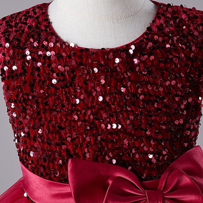 Festival Girls' Dress Party Kids Wedding Sequin Sleeveless