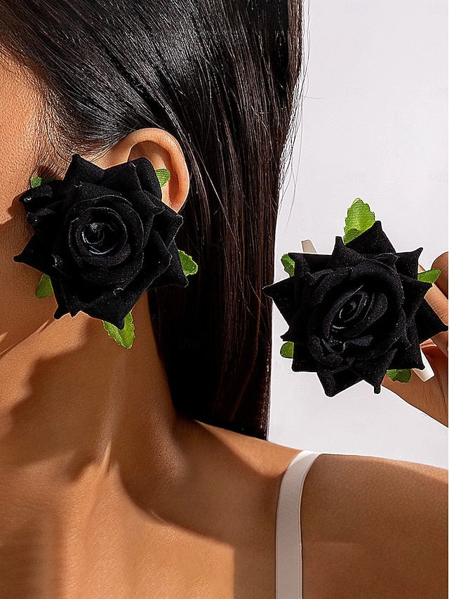 Statement - Flower Floral Oversized Women's Drop Earrings