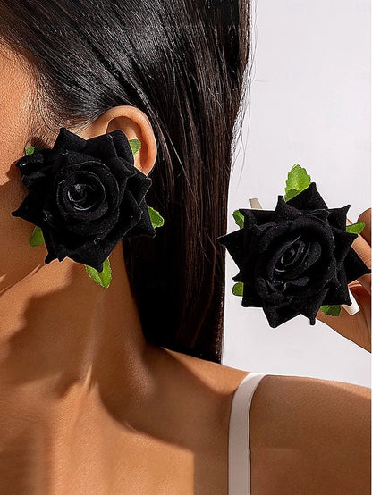 Statement - Flower Floral Oversized Women's Drop Earrings