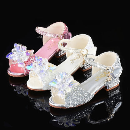 Crystal Flower Rhinestone Glittery – Girls' Shoes