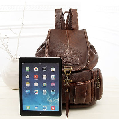 Women's with Backpack Vintage Leather Pockets Faux Multiple