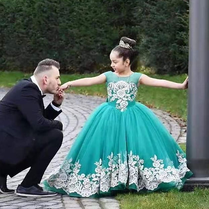 Dress Solid Girls' Flower Kids Colored Girl Floral