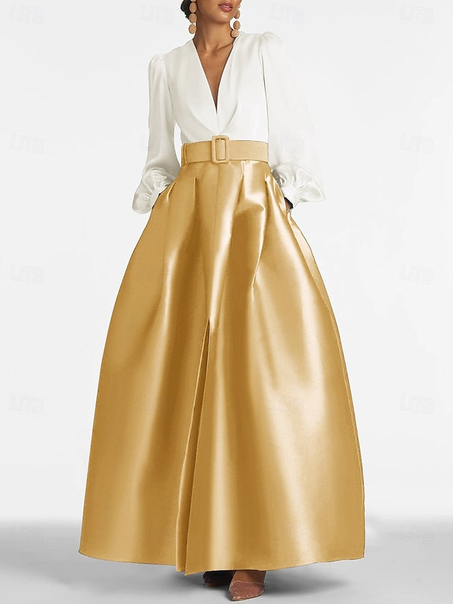 Dress Floor Split Gown A-Line Formal Guest Evening High Wedding