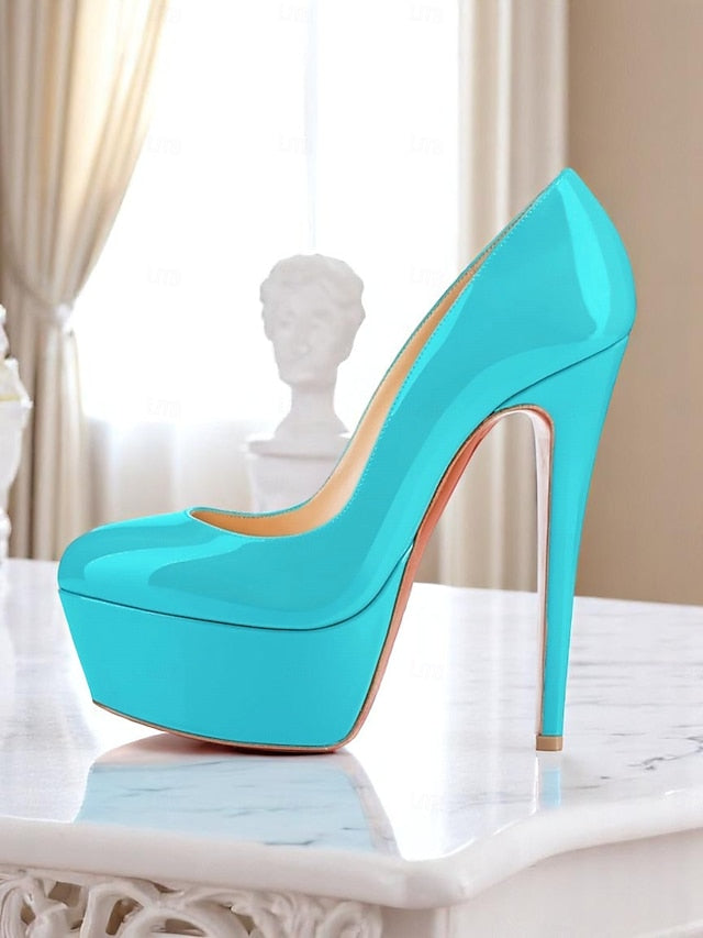 Pointed-Toe Patent with Heels Black and Platform Women's