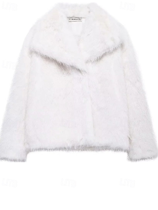 Furs Buttons Women's Comfortable Coat Warm Fur Faux