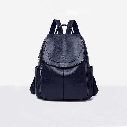 Faux Backpack Leather with Women's Burgundy Flap Closure