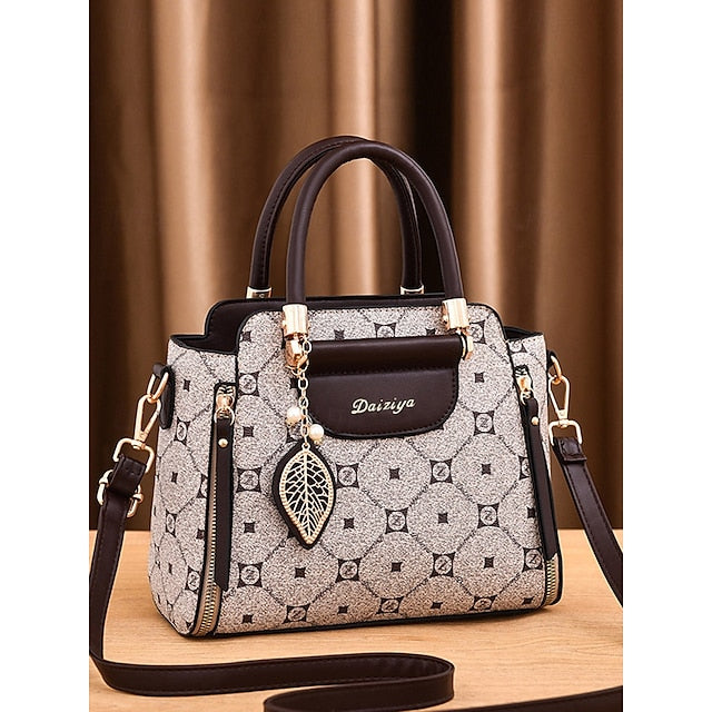 Women's Elegant Accents Leather Faux and Red Handbag with