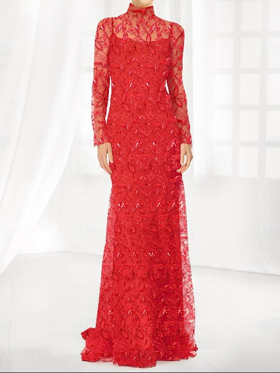 Simple Mother Elegant Column of Dress Bride / the Sheath