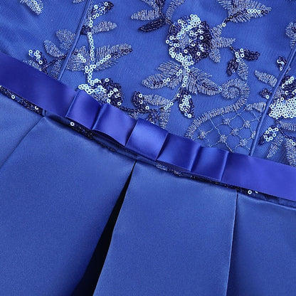 Color Kids Party Dress Sleeveless Solid Formal Girls'