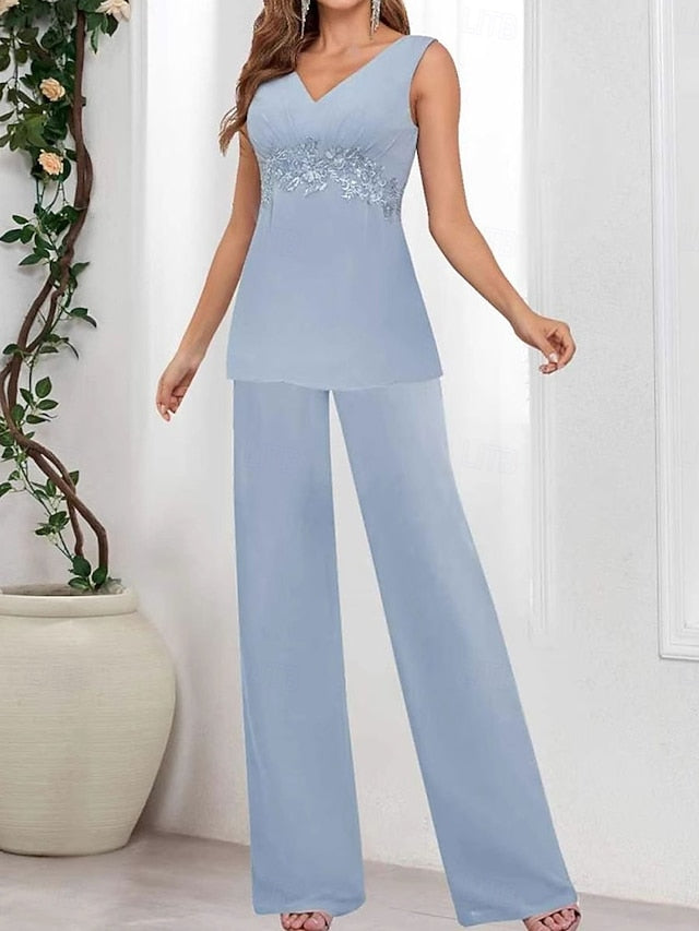 Guest Mother the 3 V Piece Elegant Wedding Simple Bride Dress of