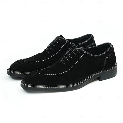 - Classic Cowhide Genuine Leather Shoes Men's Derby Suede