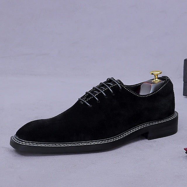 Men's Shoes - Suede Oxford Leather Cowhide Genuine
