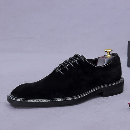 Men's Shoes - Suede Oxford Leather Cowhide Genuine