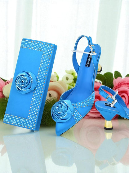 and Matching Women's Heels - Slingback Gold Set Clutch