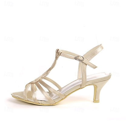 Mid-Heel Purple Elegant Strappy – Sandals Satin Women's