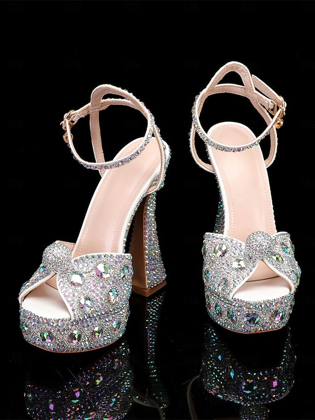 with Sandals Women's Glamorous Platform Crystal-Embellished