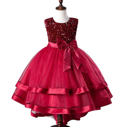 Festival Girls' Dress Party Kids Wedding Sequin Sleeveless