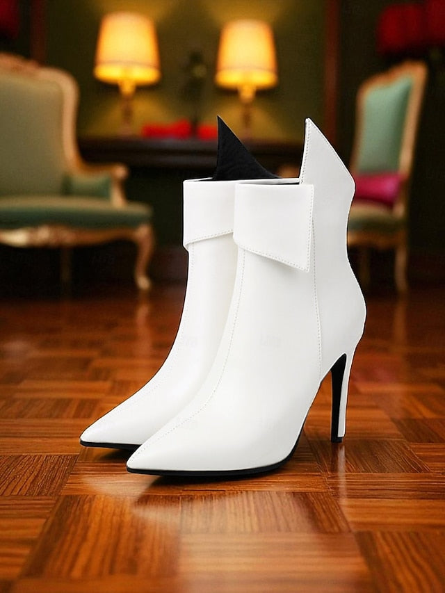 Gold Pointed Ankle - Stiletto Women's Boots Metallic Toe