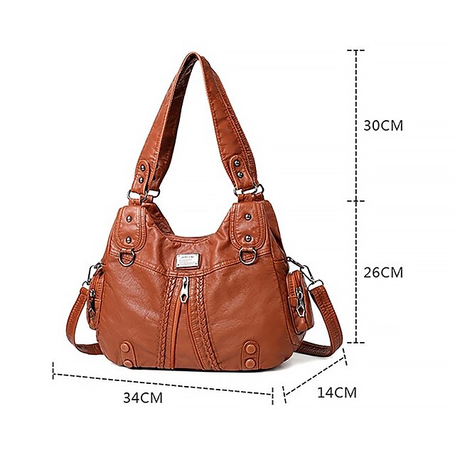 Boston Leather Handbag Shoulder Bag Women's Hobo PU