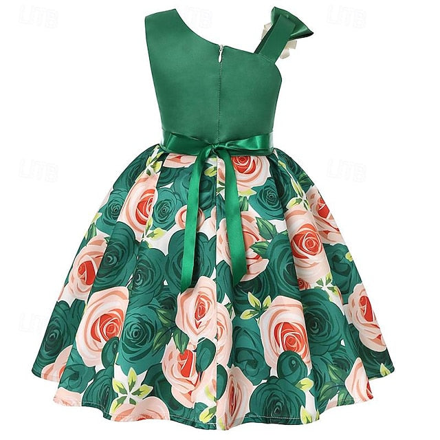 Dress 3D Girls' Sleeveless Easter Summer Party Flower