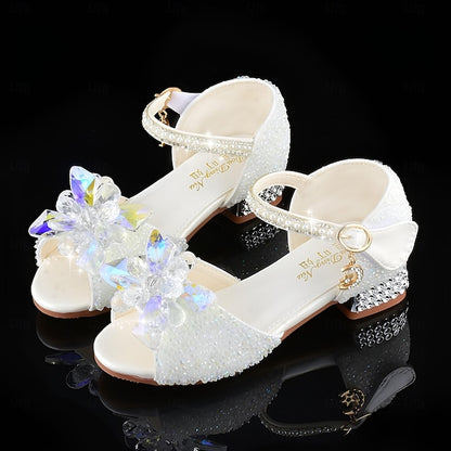 Flower Girls' Glittery Rhinestone Shoes Crystal