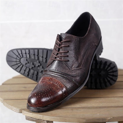 Men's Vintage Shoes Leather Oxford Genuine – Brogue
