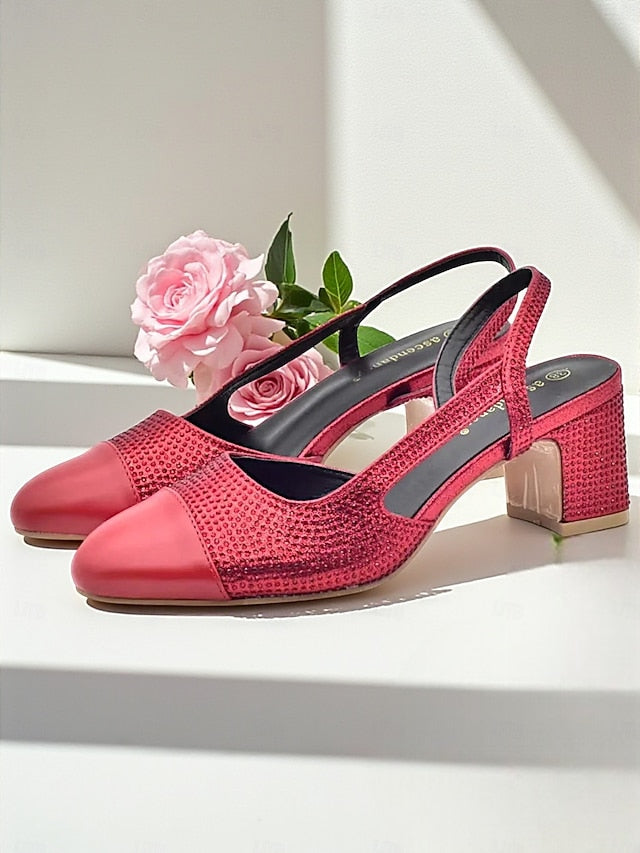 Heel Set Clutch and Gold Matching Block Sandals - Women's