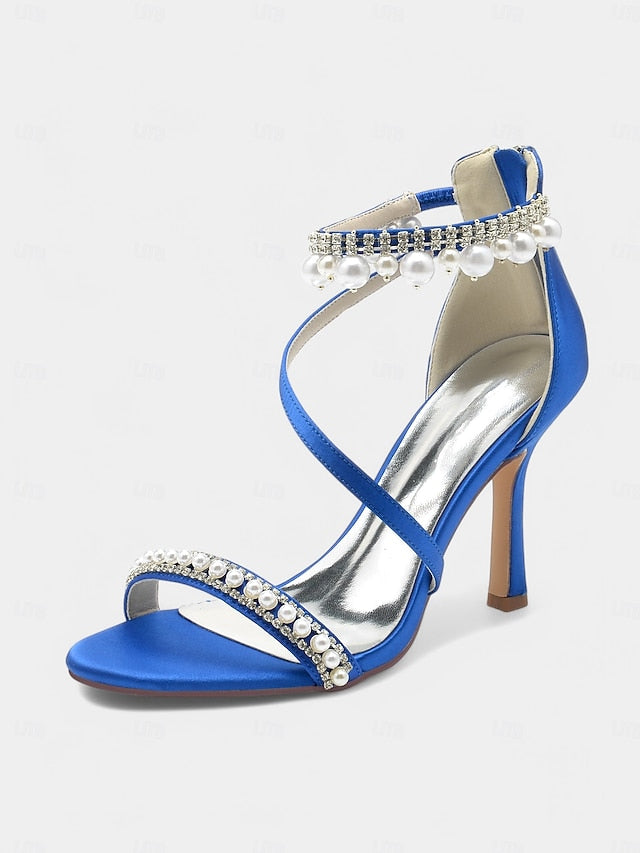 Satin Party Ankle Chic – Strap Pink Pointed-Toe Heels