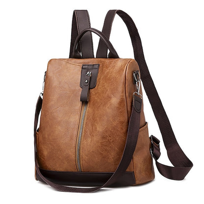 Convertible Backpack Faux Leather Caramel Purse Women's