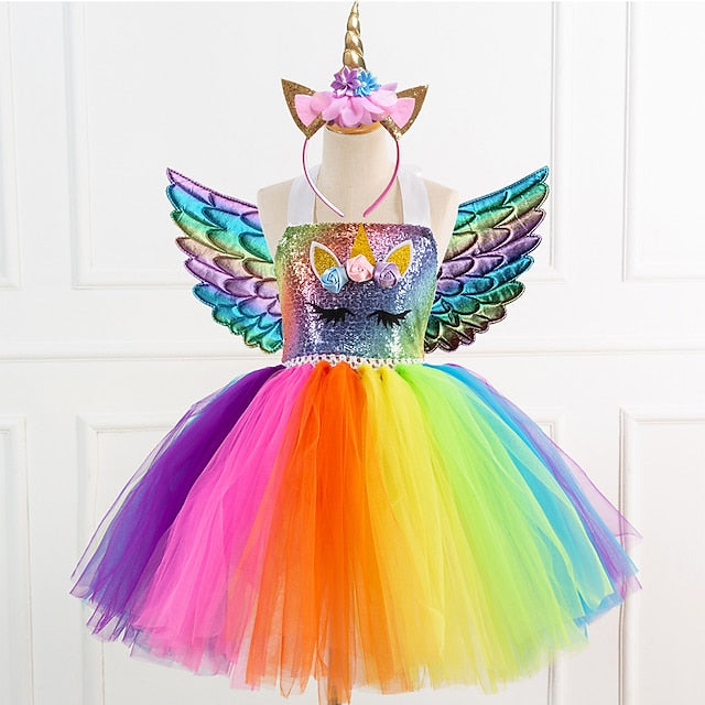 Unicorn Dress Movie Girls' Cosplay Wings Dance Headband