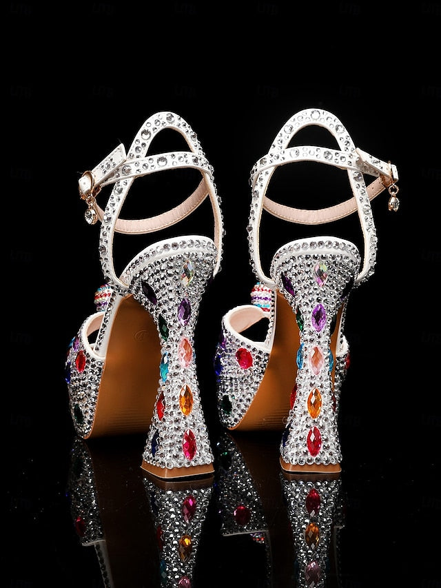 Platform with Women's Rhinestone Sandals Matching High Heel