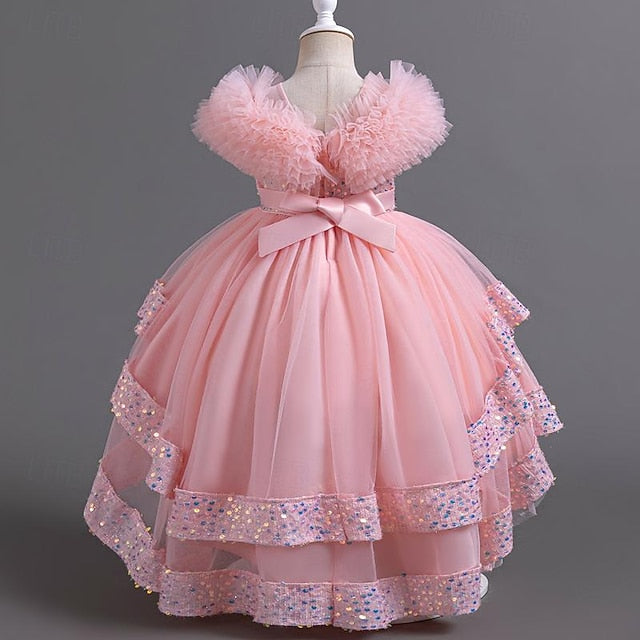 Kids Party Sequin Sleeveless Girls' Dress Girl Flower