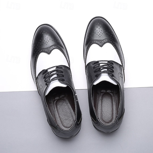 Men's Oxford with Black and Shoes Brogue White