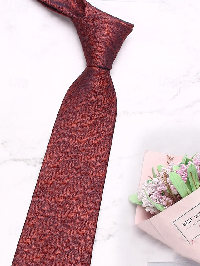 – Christmas Men's Stylish Herringbone Polyester Tie