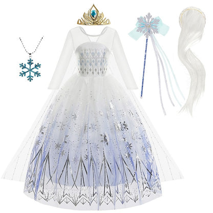 Flower Frozen Girl Fairytale Elsa Dress Vacation Princess
