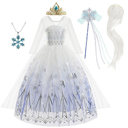 Flower Frozen Girl Fairytale Elsa Dress Vacation Princess