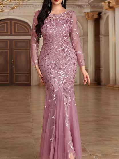 Dress Party Mother the Neck Floor Crew Bride of Elegant