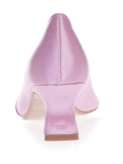 with Heels Blue Bow Rhinestone Royal Kitten Satin Women's