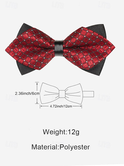 Men's Christmas Bow Geometric Pattern Tie with