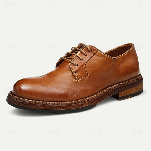 Men's Shoes Welt with Goodyear Tan Clean Leather Derby and