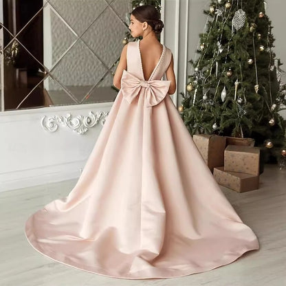 Girl Girls' Communion Flower Party First Dress