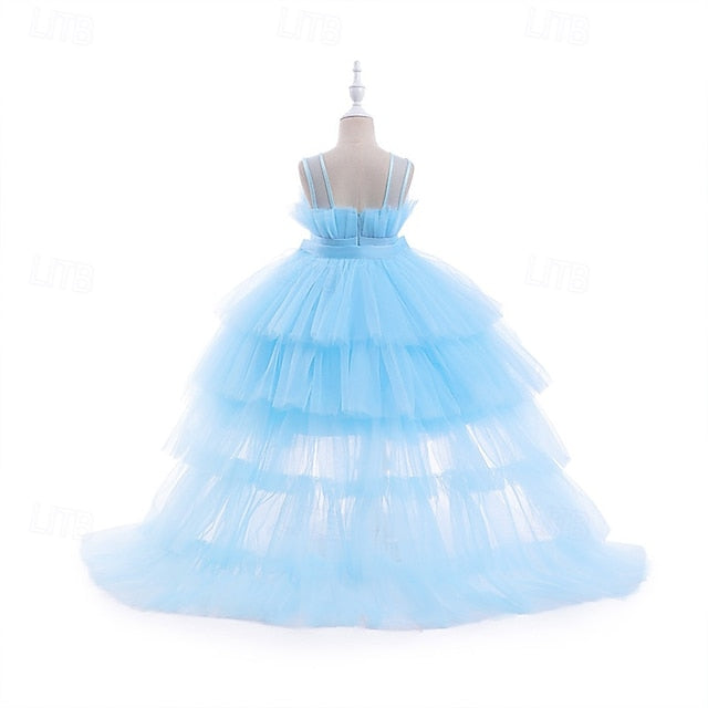 Kids Sleeveless Color Solid Party Girls' Dress Performance