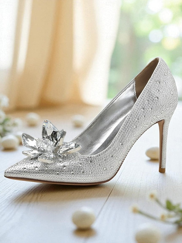 Pumps Women's Embellished High - Sparkly Crystal Gold Heel