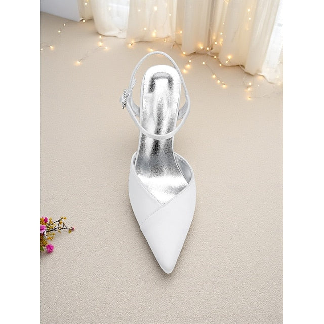 Ankle Heels Strap Satin Green Women's - with Stiletto