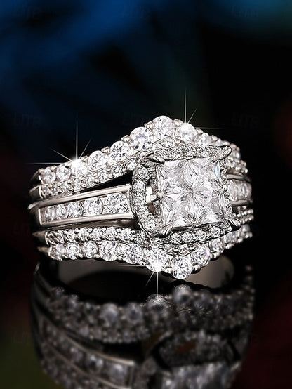 Zirconia Cubic Luxury Ring Wedding with Set