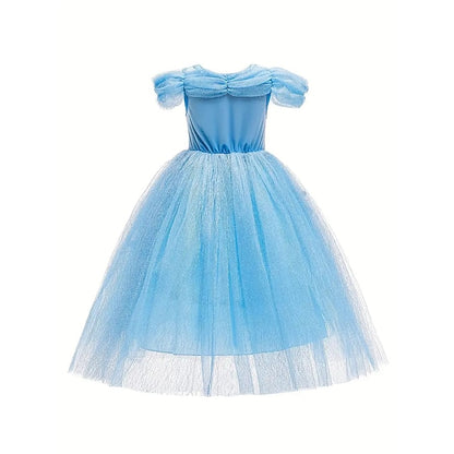 Party Elsa Tulle Dress Flower Frozen Girl Princess Theme Costume
