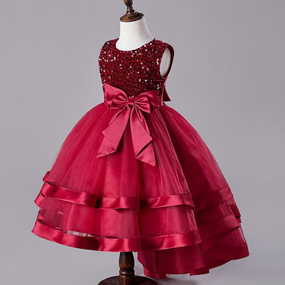 Festival Girls' Dress Party Kids Wedding Sequin Sleeveless