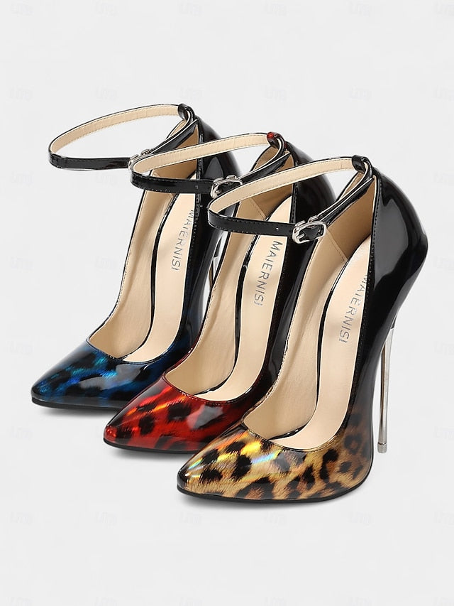 Pumps Red Stiletto Leopard Patent Women's Print Sexy –