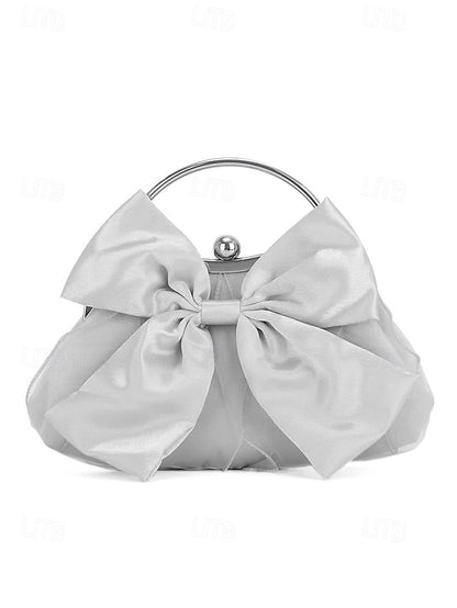 Evening Elegant Satin Bow Bag Pearl – Women's Clutch