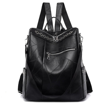Large Backpack Women's - Leather Multi-Function Capacity